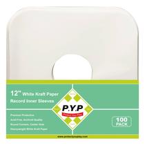 Mangas internas para discos de vinil P.Y.P 12 polegadas e 100 quilates brancas Kraft