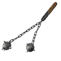 Mangual em Polímero Duplo Fantasia Medieval Decorativo Com Correntes E Espinhos Para Colecionador Geek Mangual em Polímero Duplo Fantasia Medieval Decorativo Com Correntes E Espinhos Para Colecionador Geek