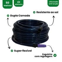 Mangueira 1/2" De PVC 50 Metros Para Jardim Com Esguicho