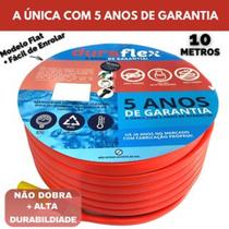 Mangueira 10 metros laranja chata super flexível - kit completo