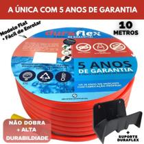 Mangueira 10 Metros Laranja Chata + Suporte DuraFlex