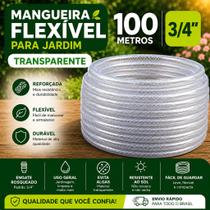 Mangueira 100 Metros para jardim trançada Reforçada Flexível Anti Dobra Irrigação Quintal Mangueira 100 Metros para jardim trançada Reforçada Flexível Anti Dobra Irrigação Quintal