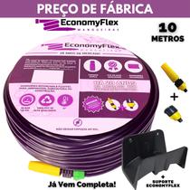 Mangueira 10M Doméstica Economyflex Roxa Com Suporte