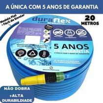 Mangueira 20 Metros Azul Chata Super Flexível - Kit Completo