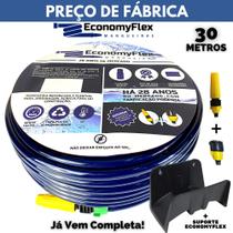 Mangueira 30 Metros EconomyFlex Azul Doméstica c/ Suporte