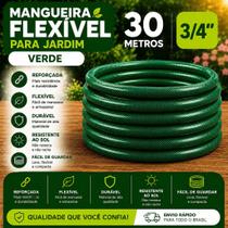 Mangueira 30 metros trançada verde para jardim reforçada anti dobra irrigação Mangueira 30 metros trançada verde para jardim reforçada anti dobra irrigação