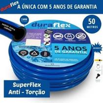 Mangueira 50 Metros Azul Super Flexível - Kit Completo - Duraflex
