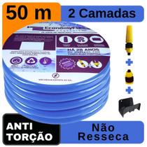 Mangueira 50 Metros EconomyFlex Azul Doméstica c/ Suporte