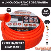 Mangueira 50m Antitorção Extremamente Resistente SuperFlex Ultra 1/2" x 3MM - 5 Anos de Garantia