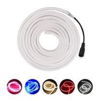 Mangueira 5m Fita Led Neon Flexível 12v + Fonte 5A Branco Quente