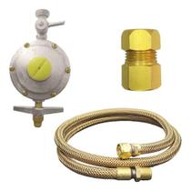 Mangueira 80cm Gás Cobre Botijão + Regulador + Adaptador