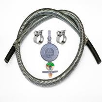 Mangueira Aço 80cm Registro 1kg C/ Visor Chamas Forte Botijão Mangueira Aço 80cm Registro 1kg C/ Visor Chamas Forte Botijão