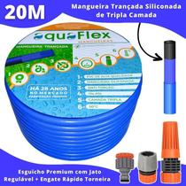 Mangueira AquaFlex 20m - PVC Resistente Engate Rápido