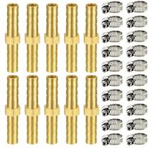 Mangueira Barb Fitting Hex Union Brass 3/8 ID (pacote com 10)