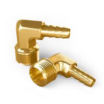 Mangueira Barb to Male NPT, cotovelo de 90 graus, latão 3/8 polegadas x 1/2 polegadas