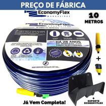 Mangueira Caseira EconomyFlex Azul 10 Mts c/ Suporte