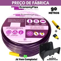 Mangueira Caseira EconomyFlex Roxa 90 Metros c/ Suporte