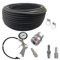 Mangueira Compressor 15 Metros Kit Calibrador Com Engate