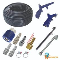 Mangueira Compressor Caminhoneiro 15 Metros Kit + Calibrador