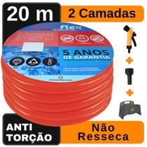 Mangueira de Casa Siliconada Laranja 20Mt + Suporte DuraFlex