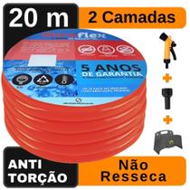 Mangueira de Casa Siliconada Laranja 20Mts + Suporte DuraFlex