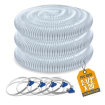 Mangueira de coleta de poeira POWERTEC PVC 2,5x6m com braçadeiras Mangueira de coleta de poeira POWERTEC PVC 2,5x6m com braçadeiras