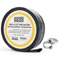 Mangueira de descarga de água 6699 PVC Lay Flat 25 pés com braçadeiras