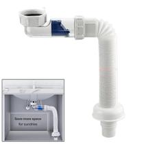 Mangueira De Drenagem Flexível Em ABS G1-1/2 Polegada Extensível 28-88cm Tubo Retrátil Para Esgoto