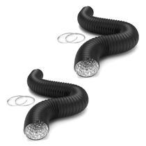 Mangueira de Duto iPower 15 cm x 2,5 m Alumínio Kit com 2 Unidades e Abraçadeiras