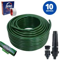 Mangueira De Jardim 10m Metros Reforçada Trançada + Fita Veda Rosca Ledmang