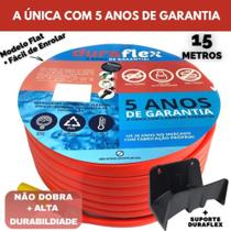 Mangueira de Jardim 15 Metro Laranja Chata + Suporte - DuraFlex