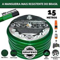 Mangueira de Jardim Anti-Torção 15Mt + Suporte - GrafenoFlex Verde