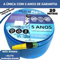 Mangueira de Jardim Antitorção Flat DuraFlex 20Mts + Suporte Azul