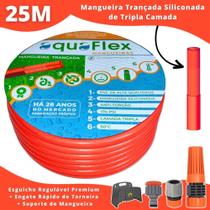 Mangueira de Jardim AquaFlex Trançada 25 Metros + Suporte