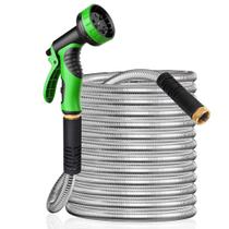 Mangueira de jardim de metal de aço inoxidável15M 30M Flexível 10 funções Jato Irrigação para Jardim Lavage - Home Goods