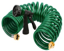 Mangueira de Jardim em Espiral AUTOMAN com 7 Padrões e 7,5 m com Conexões de Latão