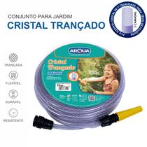 Mangueira de Jardim Flex Cristal 20m em PVC com 3 Camadas Resistentes Trançada