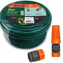 Mangueira de Jardim Flexível Tramontina Flex 30 Metros Acompanha Esquicho e Engate Rosqueado Mangueira de Jardim Flexível Tramontina Flex 30 Metros Acompanha Esquicho e Engate Rosqueado
