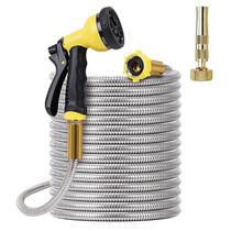 Mangueira de jardim FOXEASE Metal 75 pés em aço inoxidável com bocal Mangueira de jardim FOXEASE Metal 75 pés em aço inoxidável com bocal