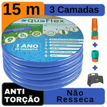 Mangueira de Jardim Trançada 15 Metro AquaFlex + Suporte