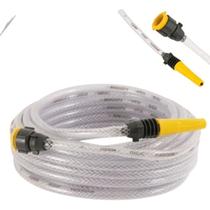 Mangueira de jardim trançada 15 metros lava carro moto bike com esguicho e adaptador alta qualidade anti-torção