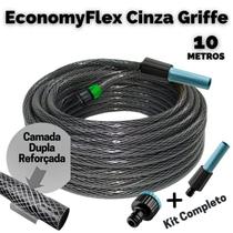 Mangueira de jardim trançada EconomyFlex Cinza Griffe 10 Mts Duraflex