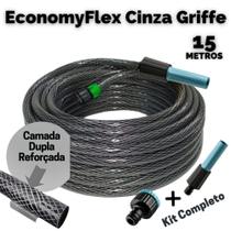 Mangueira De Jardim Trançada EconomyFlex cinza Griffe 15 Mts Duraflex