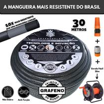 Mangueira de Jardim Ultra Resistente 30 Metros c/ Enrolador Fixo - GrafenoFlex