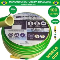 Mangueira De Jardim Verde E Amarela 100 Mt - World Cup - Duraflex