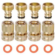 Mangueira de latão Quick Connect LIKAGE 3/4 polegadas GHT Thread, 4 pacotes Mangueira de latão Quick Connect LIKAGE 3/4 polegadas GHT Thread, 4 pacotes