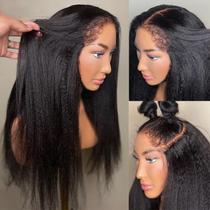 Mangueira de peruca 4c Edge Kinky Straight 13x6 HD Lace 180% 45cm