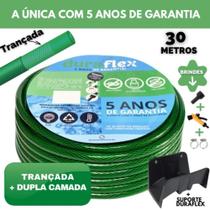 Mangueira de Quintal Verde Trançada 30 Metros + Suporte - DuraFlex