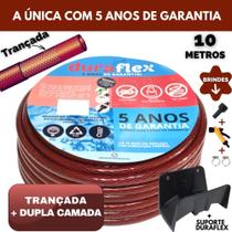 Mangueira de Quintal Vermelha Trançada 10 M + Suporte - DuraFlex