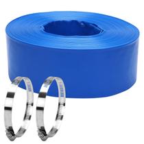 Mangueira de retrolavagem de piscina DERPIPE Lay-Flat 3 x 100 pés de PVC com braçadeiras